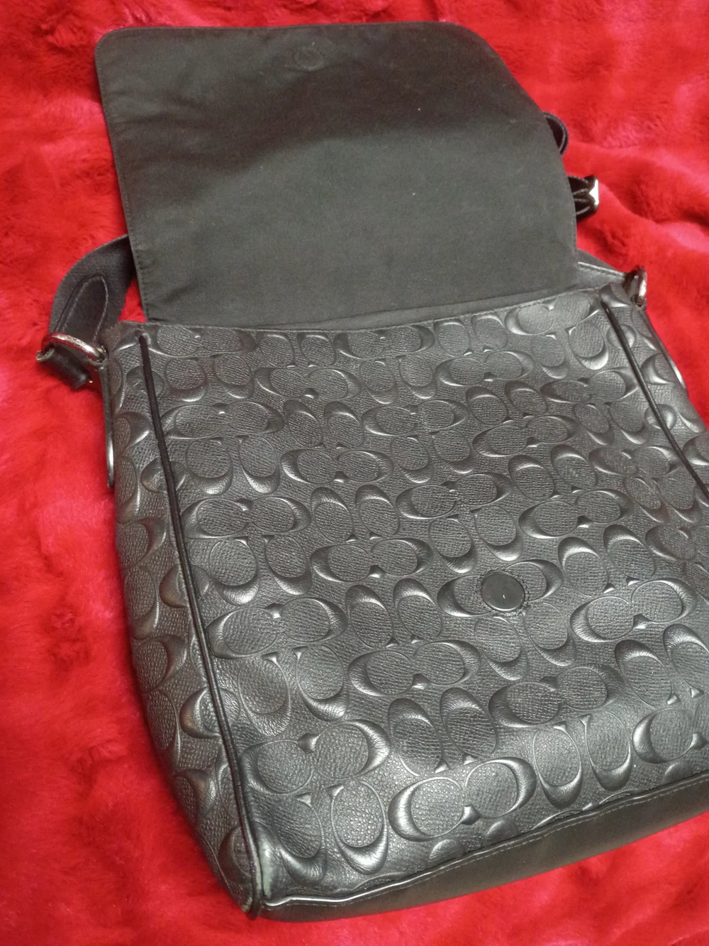 Authentic Coach Houston Map Messenger Bag